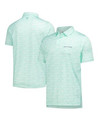 Men's Teal THE PLAYERS Hidden Palm Print Lisle Polo Shirt