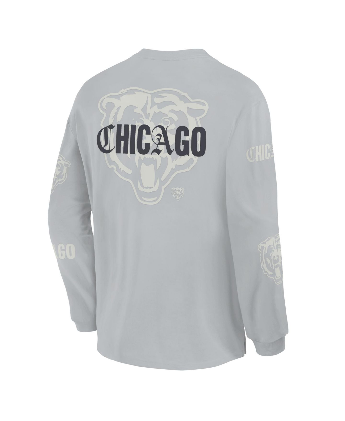 Мужская футболка Fanatics Gray Chicago Bears Oversized Type Play Long Sleeve — фото 3
