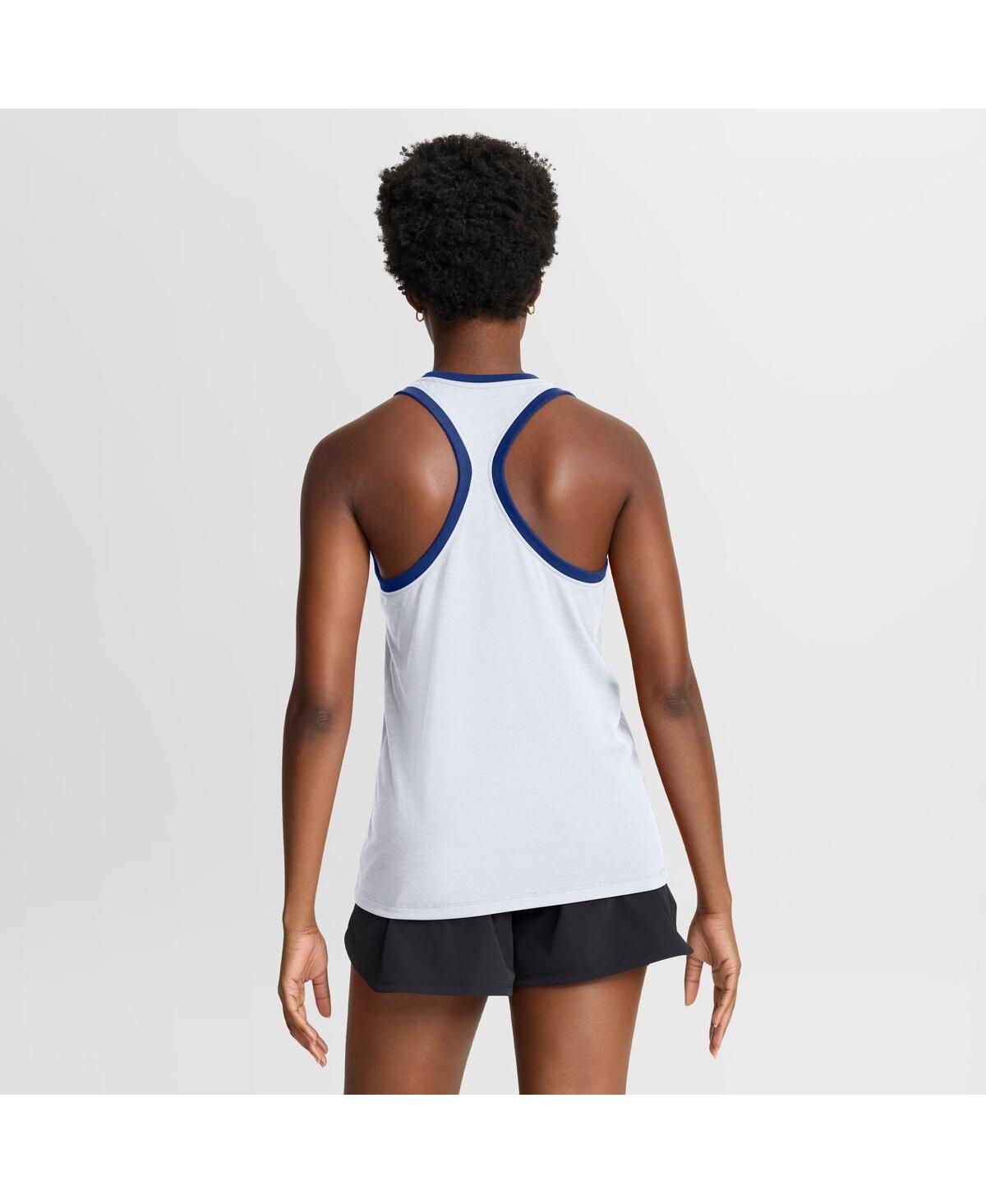 Nike Women's White Los Angeles Dodgers Tri-Blend Dri-fit Racerback Tank Top