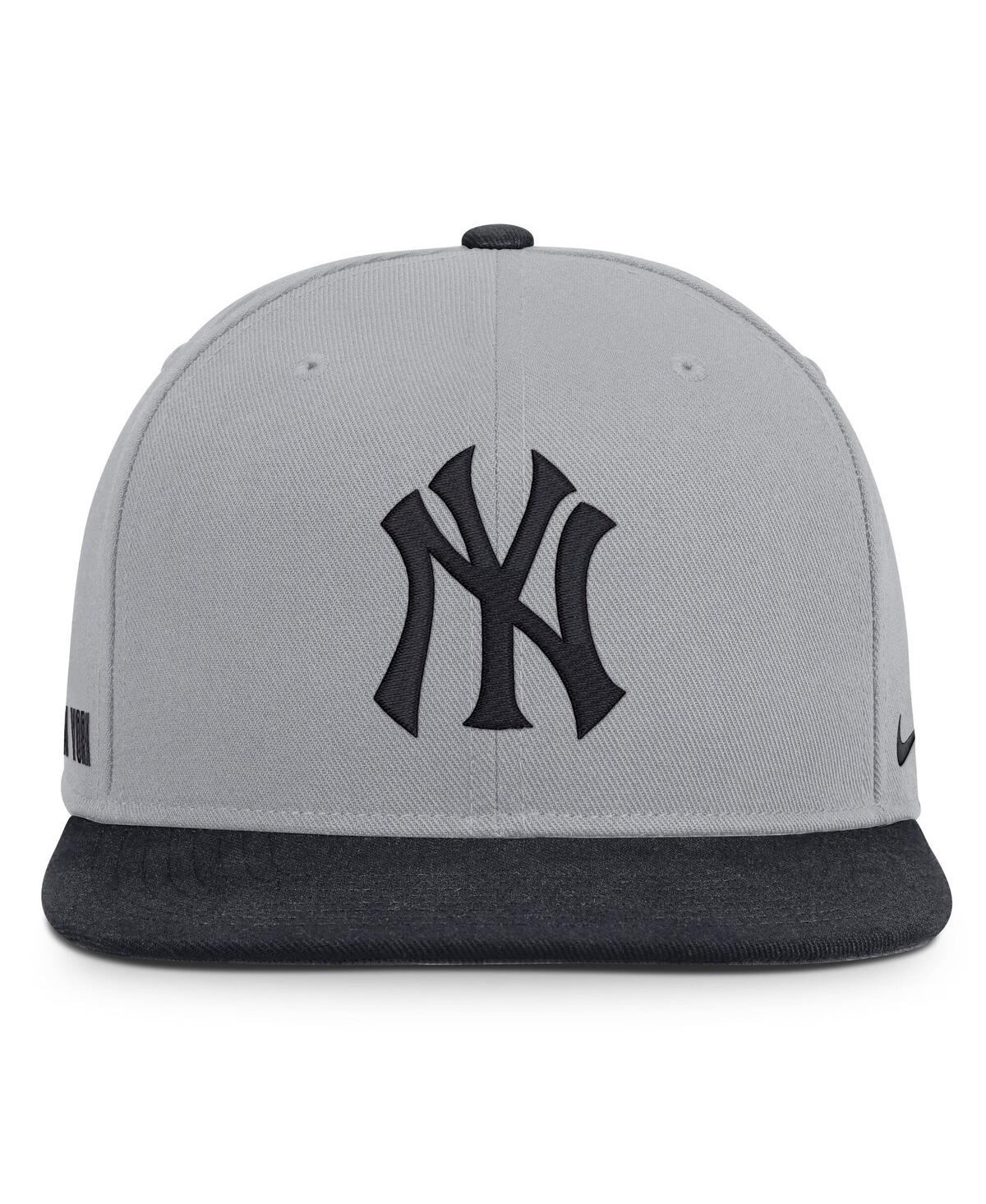 Nike Men's Gray/Navy New York Yankees Primetime Pro Dri-fit Snapback Hat