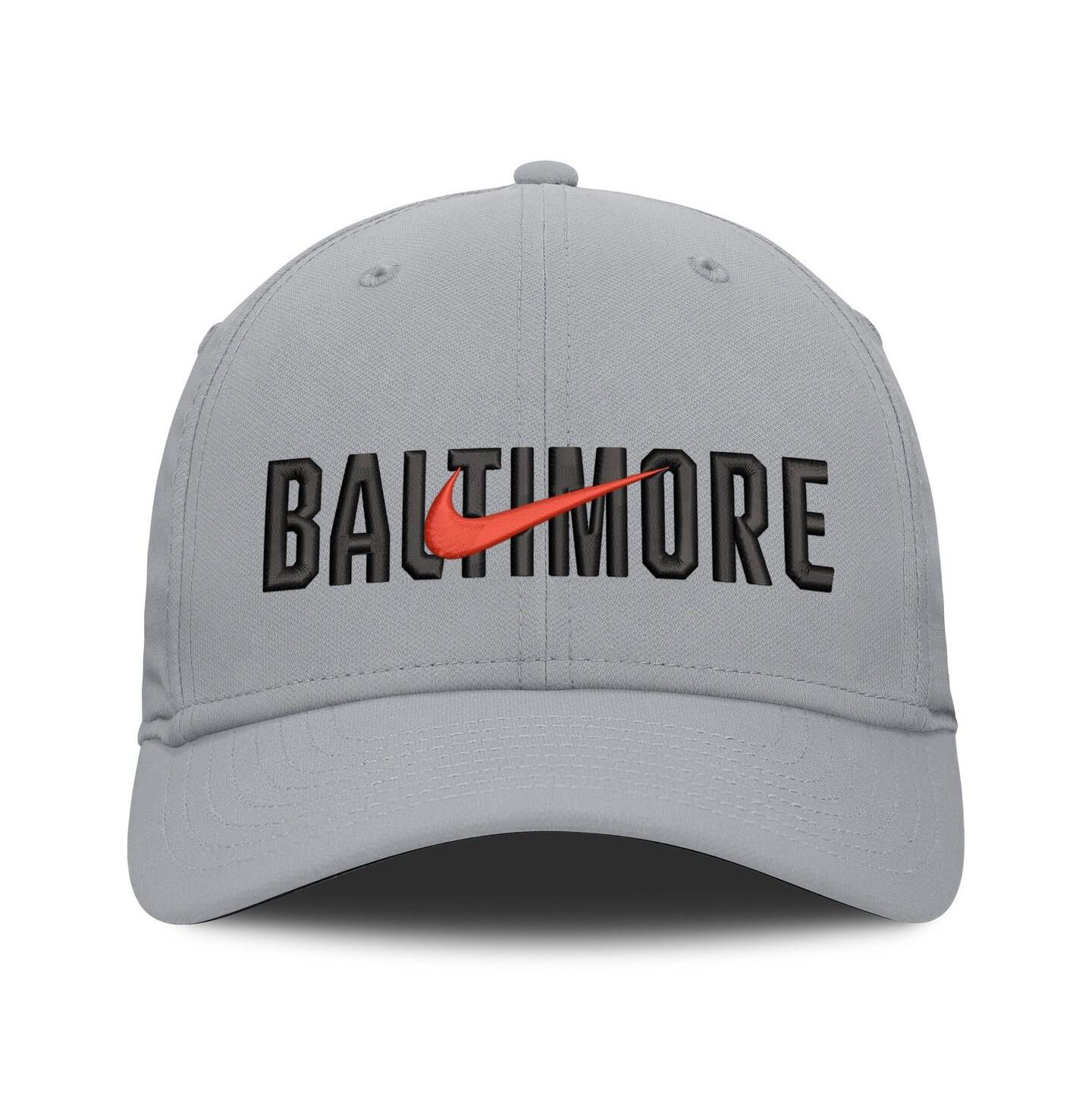 Мужская кепка Nike Gray Baltimore Orioles Primetime Rise Dri-FIT Flex Hat — фото 2