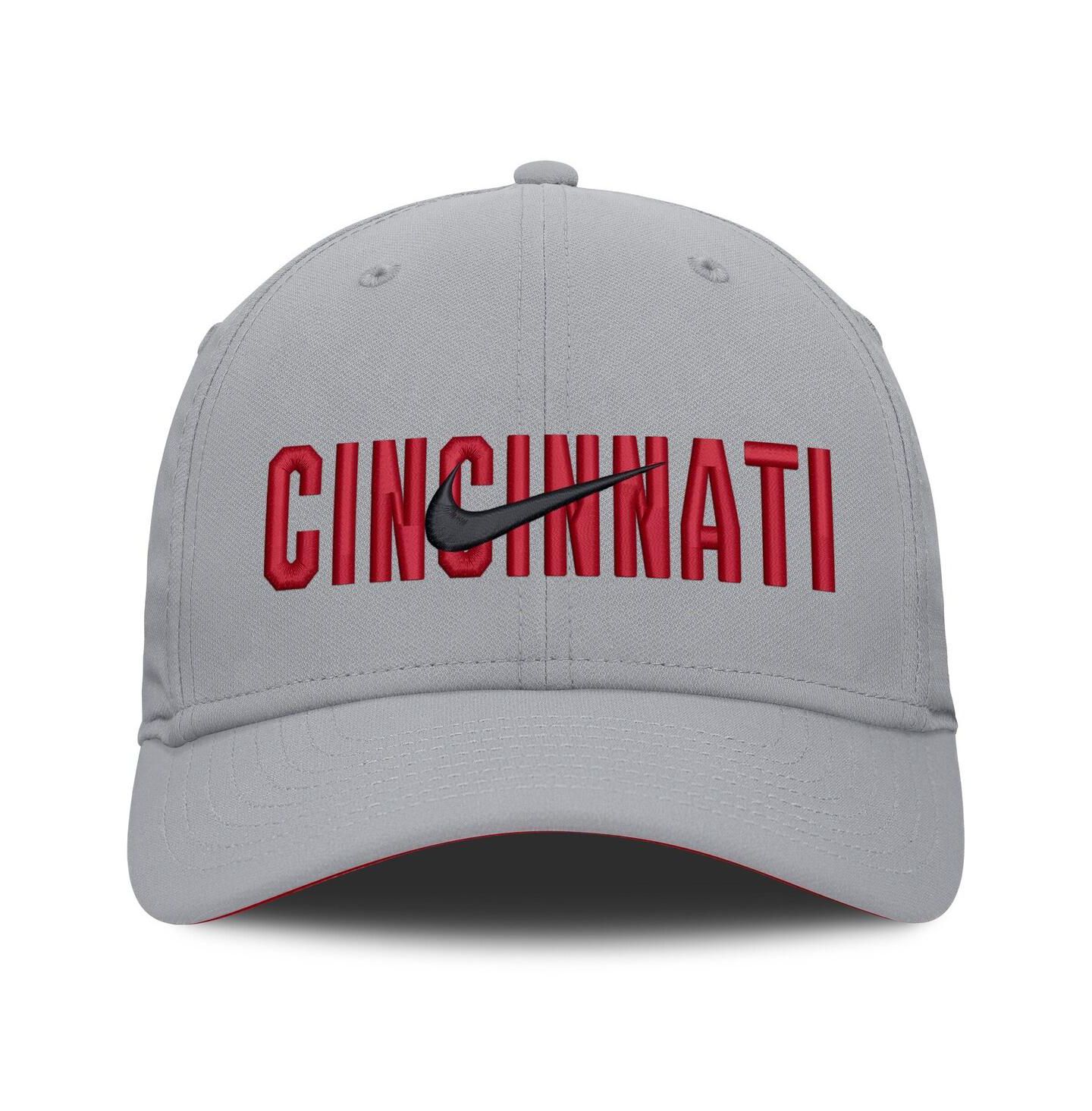 Мужская кепка Nike Gray Cincinnati Reds Primetime Rise Dri-FIT Flex Hat — фото 2