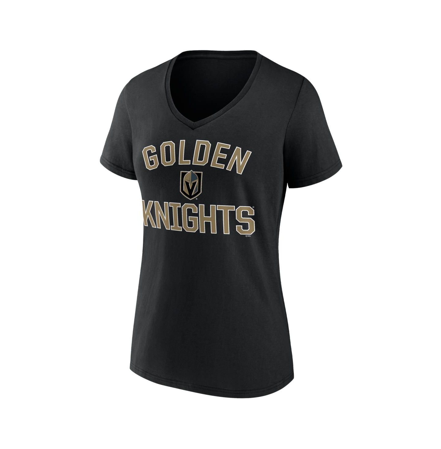 Женская футболка Logo Athletic Black Vegas Golden Knights Arch Victory V-Neck — фото 2