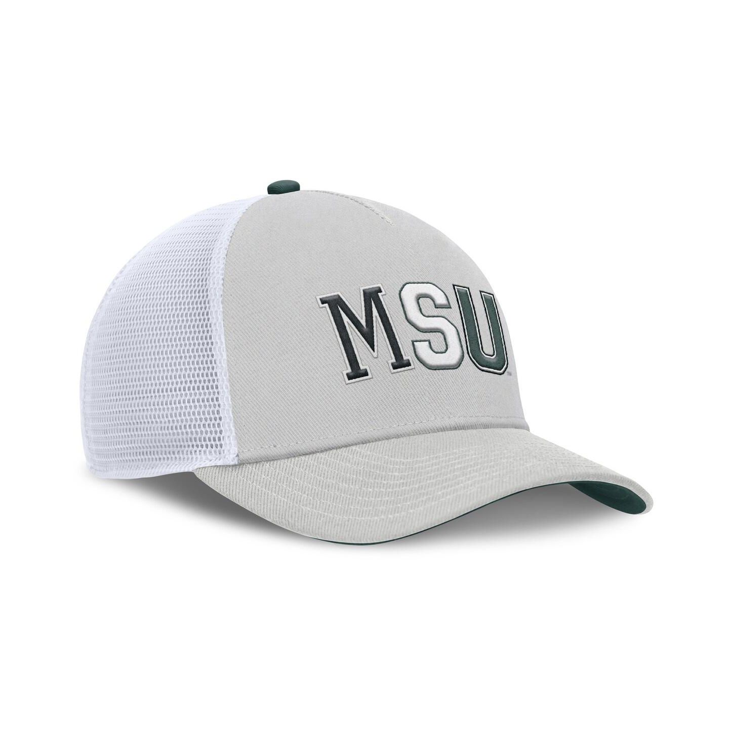 Кепка Nike Gray Michigan State Spartans 2026 Basketball Refresh 5-Panel Rise Trucker Hat — фото 3