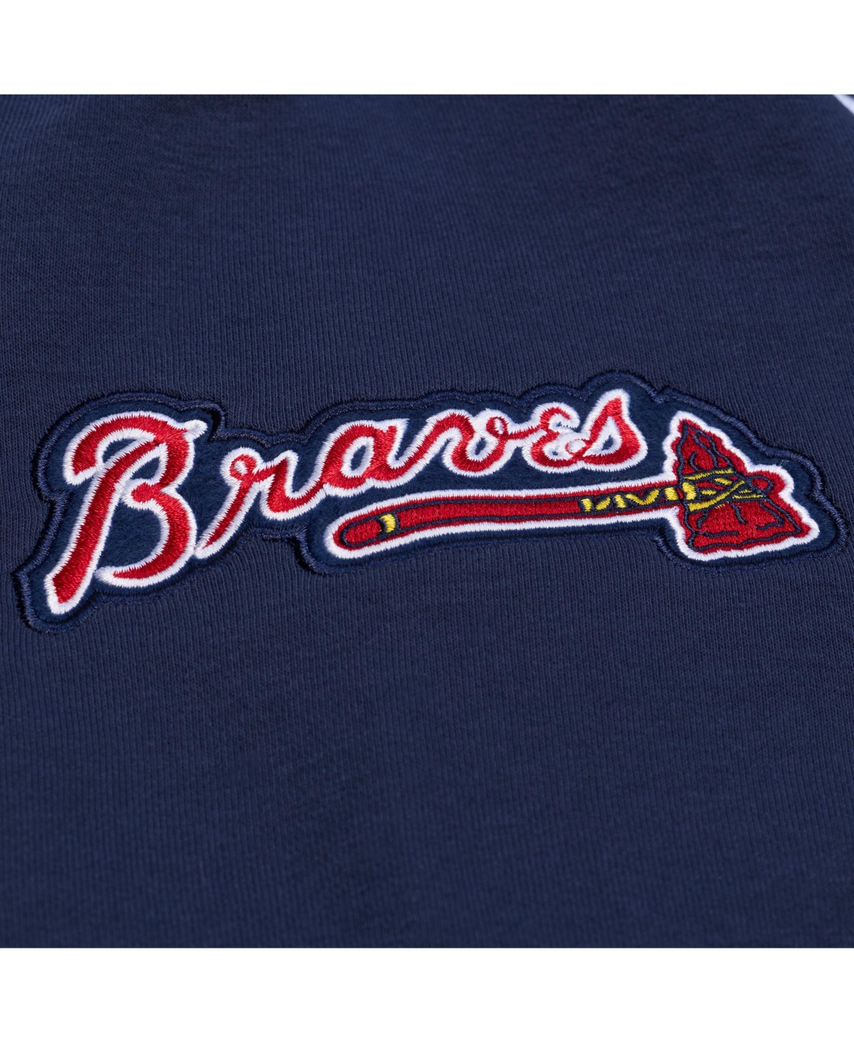 Mitchell & Ness Women's Navy Atlanta Braves Pep Rally Sweatshirt