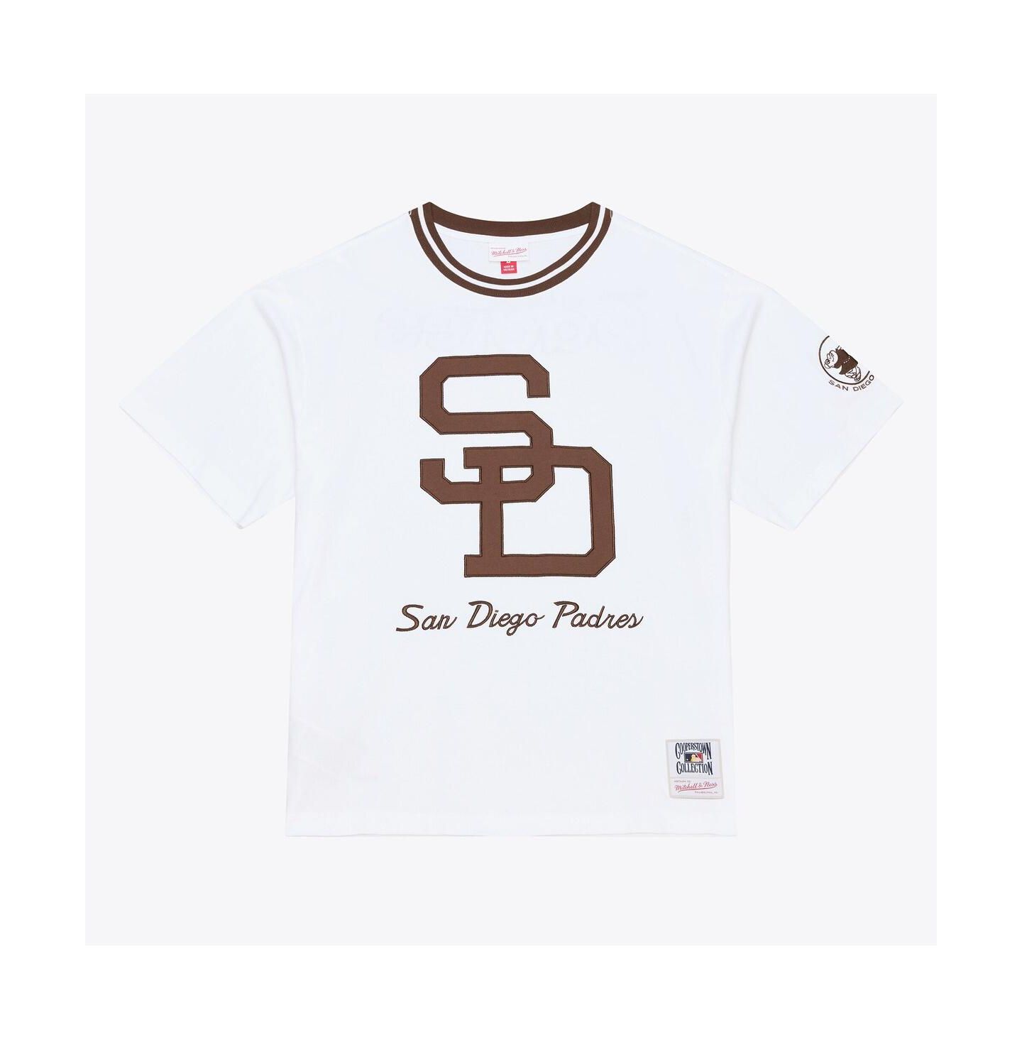 Мужская футболка Mitchell & Ness White San Diego Padres Cooperstown Collection Arctic — фото 1