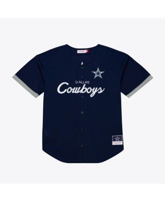 Men's Navy Dallas Cowboys Head Coach Mesh Full-Button Fashion Jersey