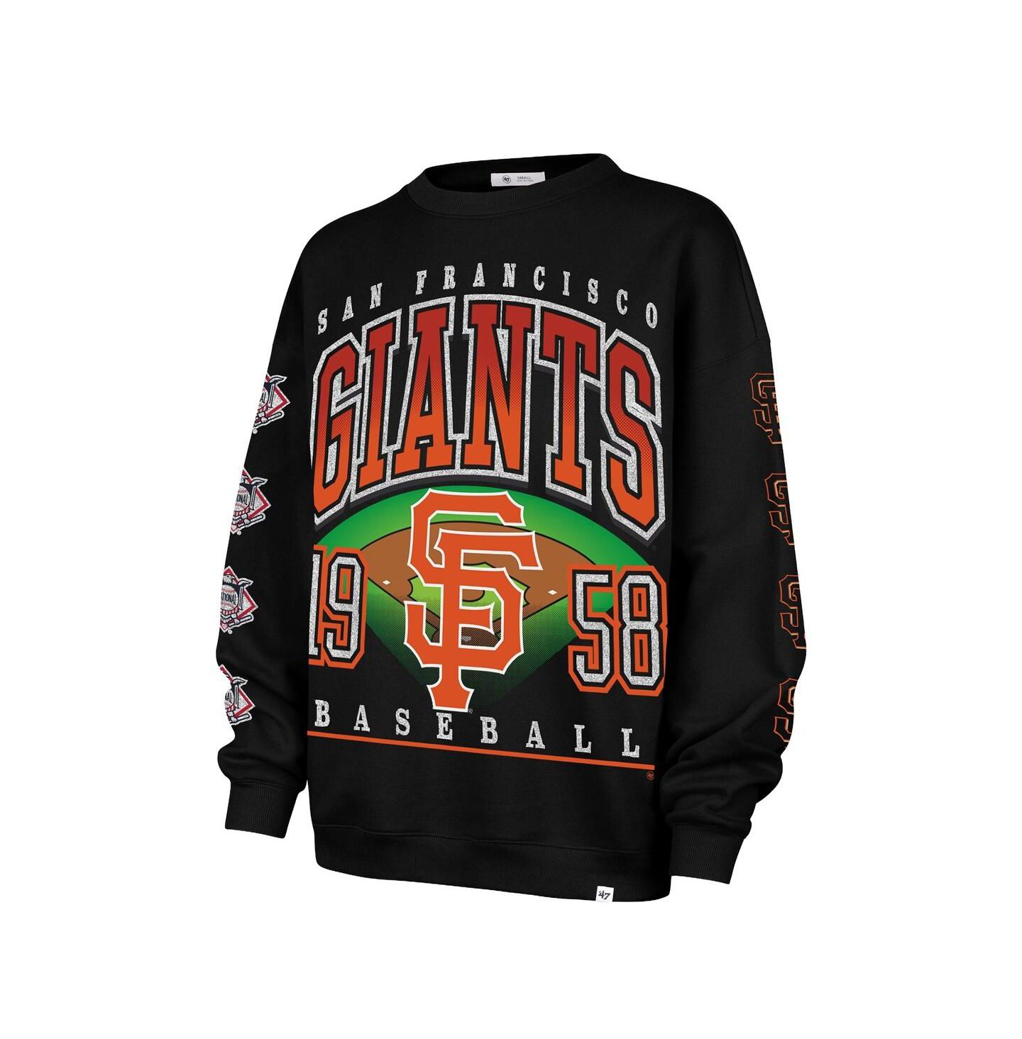Женский свитшот '47 Brand Black San Francisco Giants Trendy Team Go Big Oversized Sweatshirt — фото 2