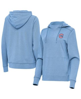 Women's Heather Powder Blue Chicago Cubs Alternate Logo Justice Pullover Hoodie