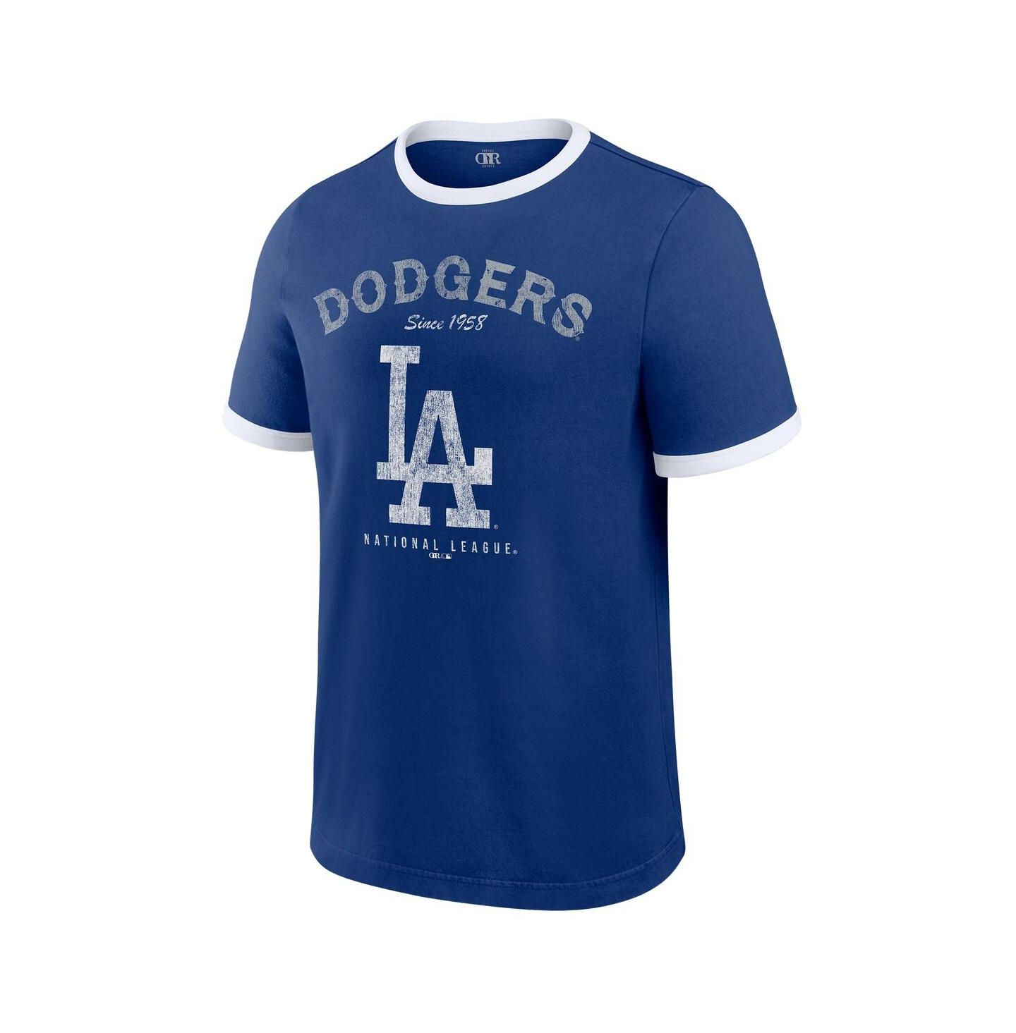 Мужская футболка Darius Rucker Collection By Fanatics Royal Los Angeles Dodgers Washed Ringer — фото 2
