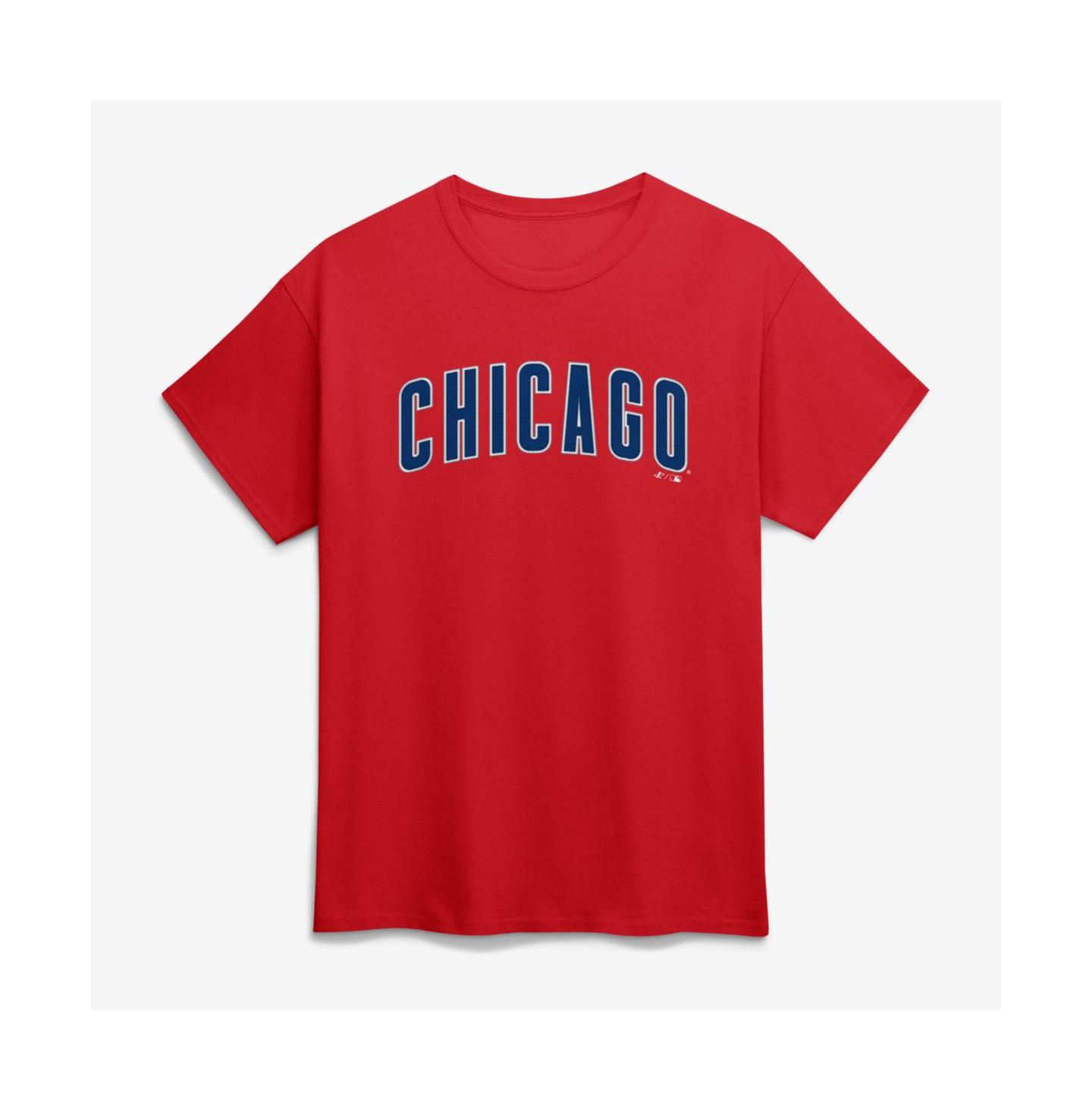 Мужская футболка Logo Athletic Red Chicago Cubs Wordmark — фото 1