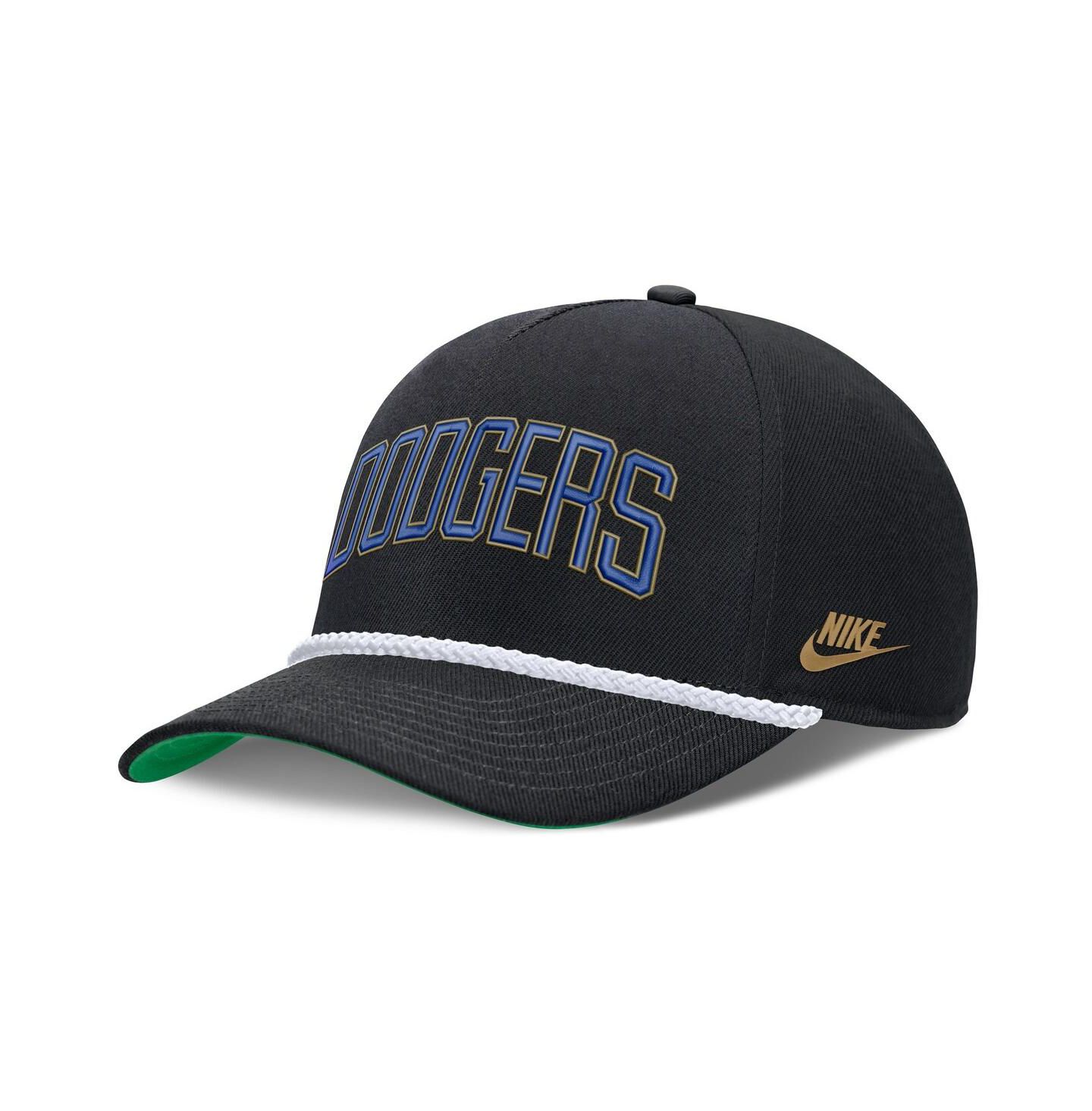 Мужская кепка Nike Black Los Angeles Dodgers Cooperstown Collection Rise Adjustable Hat — фото 3