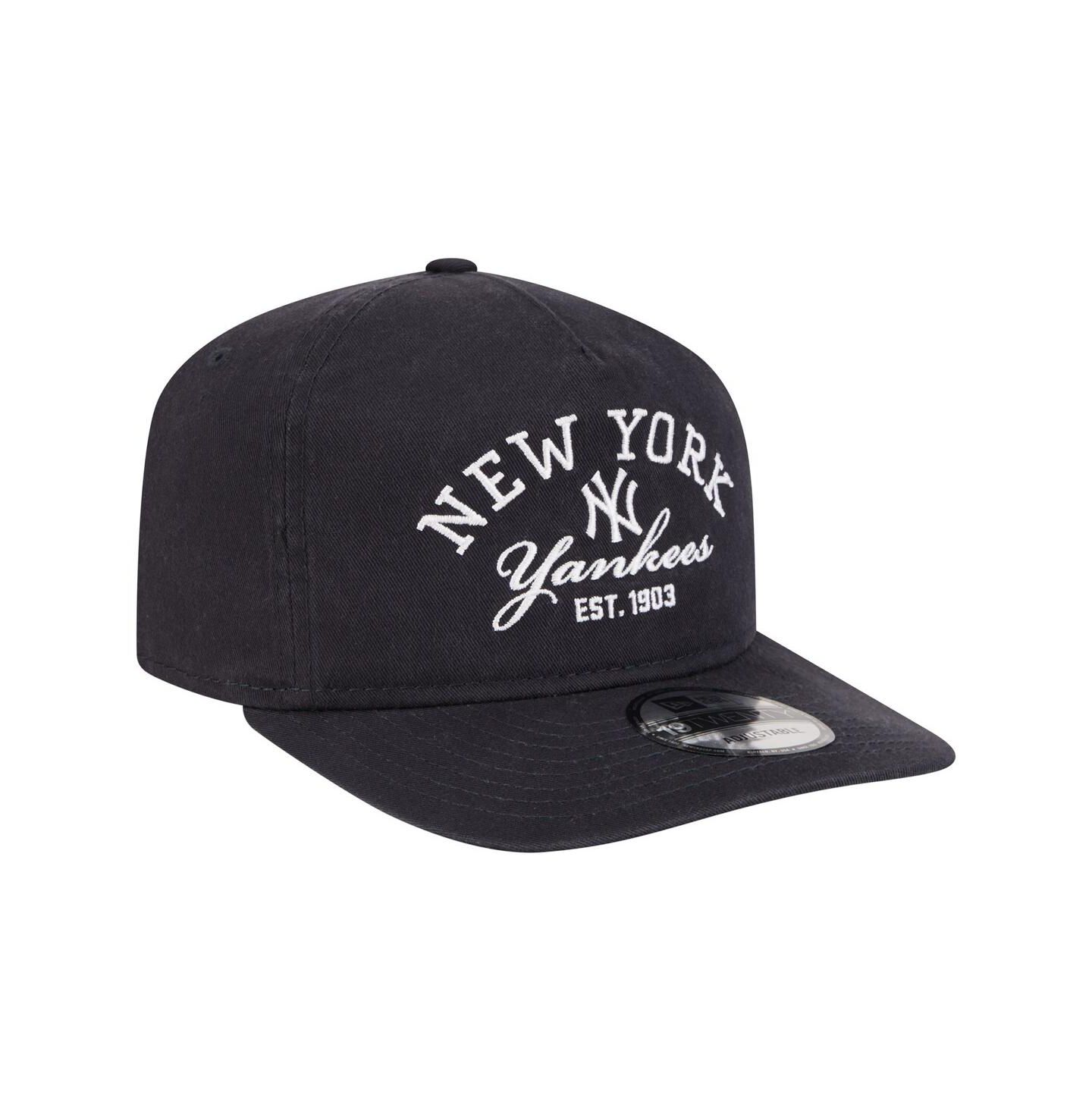 Мужская кепка New Era Navy New York Yankees Stacked 19TWENTY Adjustable Hat — фото 3
