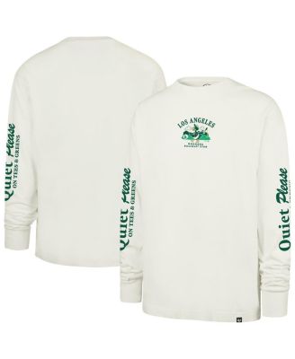 Men's Cream Los Angeles Dodgers Quiet Please Foundation Long Sleeve T-Shirt