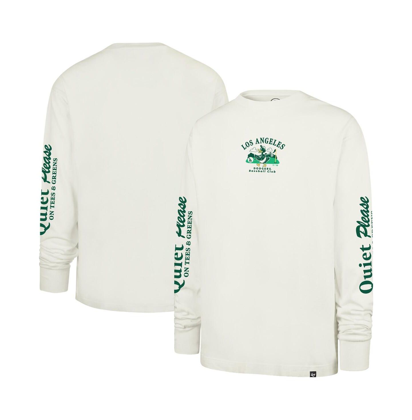 Мужская футболка '47 Brand Cream Los Angeles Dodgers Quiet Please Foundation Long Sleeve — фото 1
