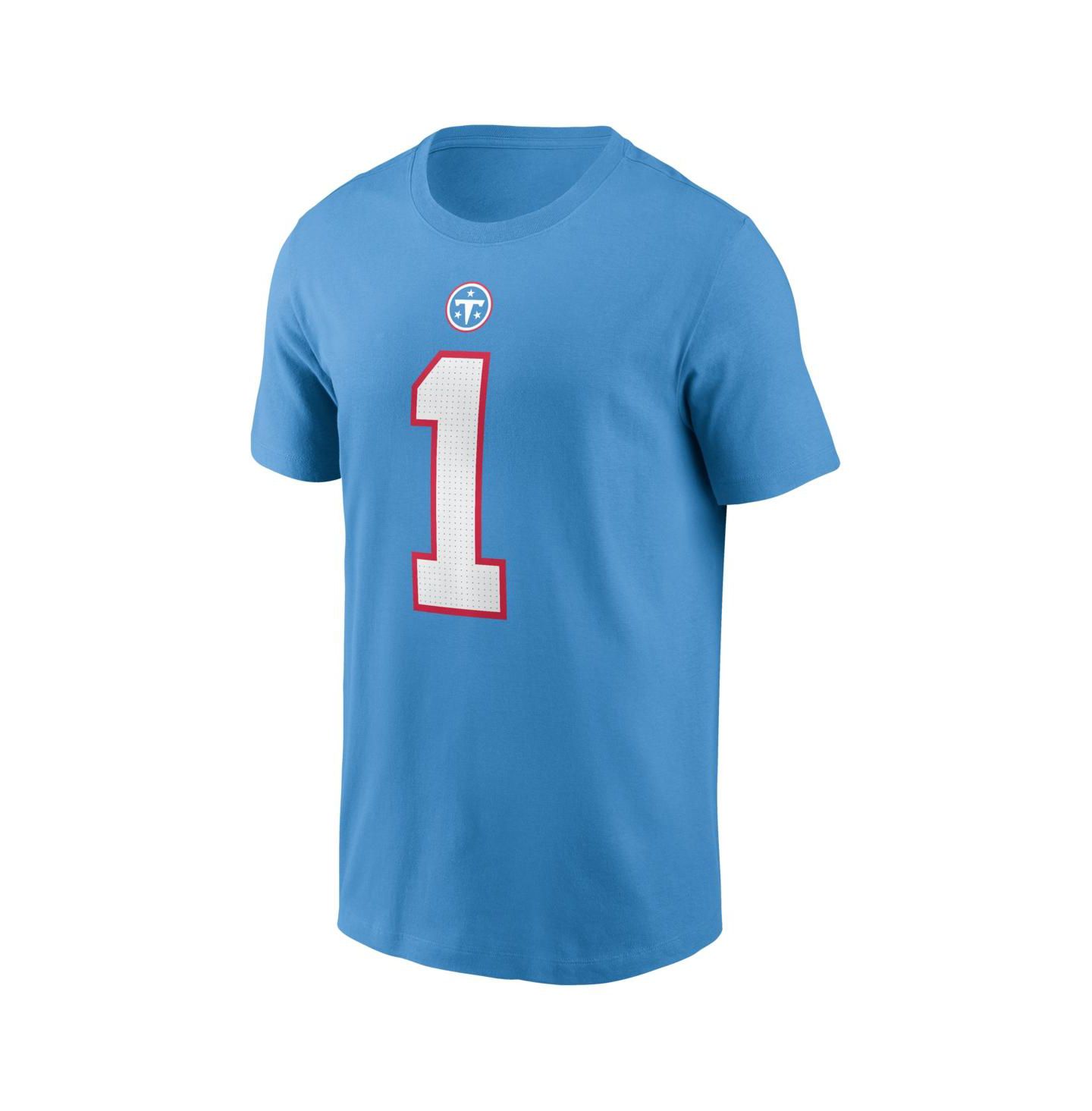 Мужская футболка Nike Cameron Ward Light Blue Tennessee Titans Team Name and Number — фото 2