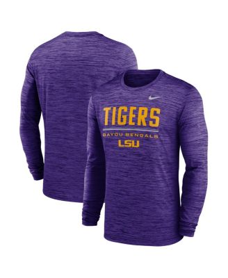 Men's Purple LSU Tigers Sideline Velocity Dri-FIT Long Sleeve T-Shirt
