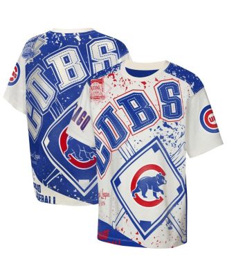 Big Boys and Girls Cream Chicago Cubs Big League Top Player Bold All-Over-Print T-Shirt
