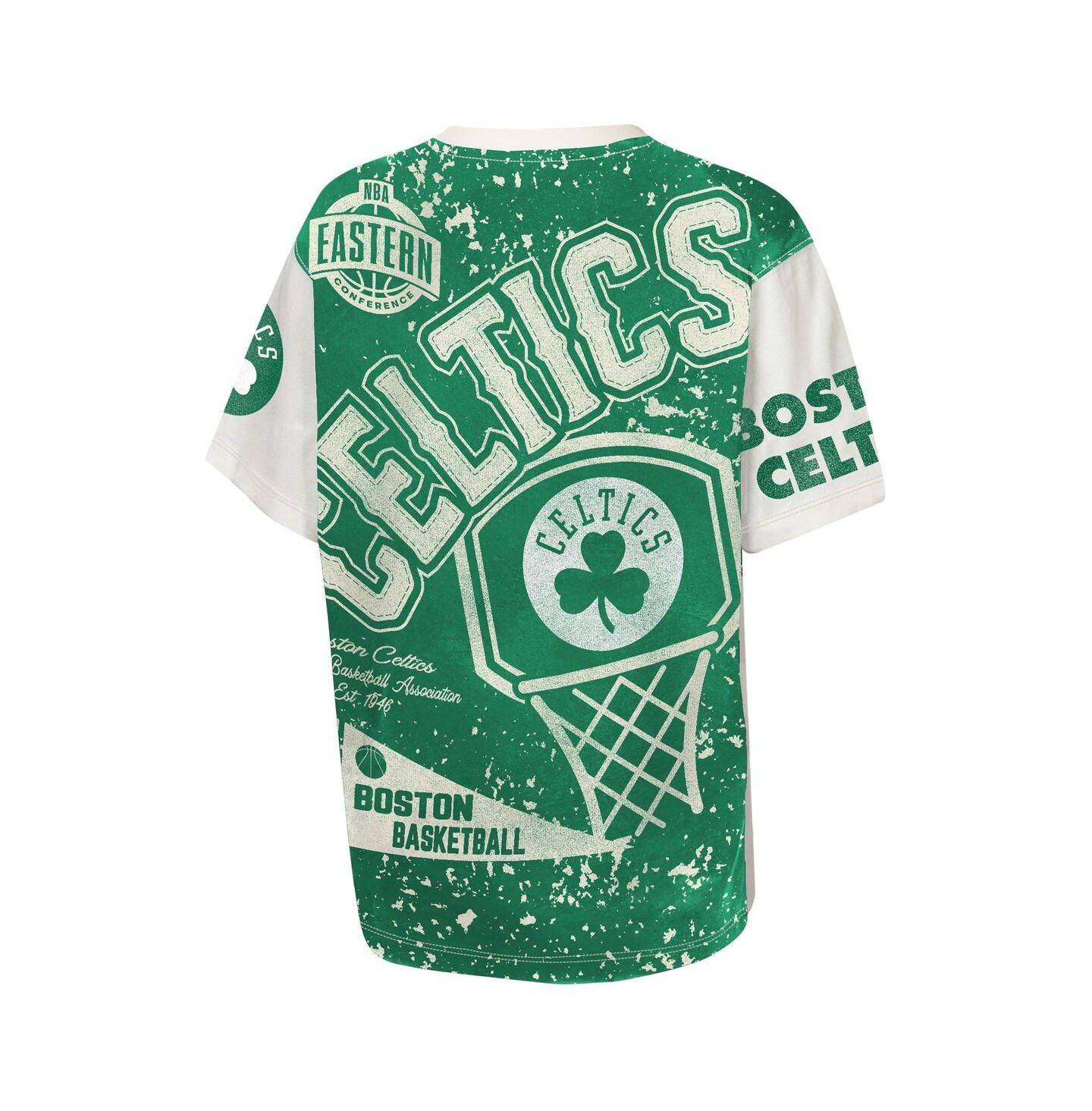 Детская футболка Outerstuff Cream Boston Celtics Top Player All-Over-Print — фото 3