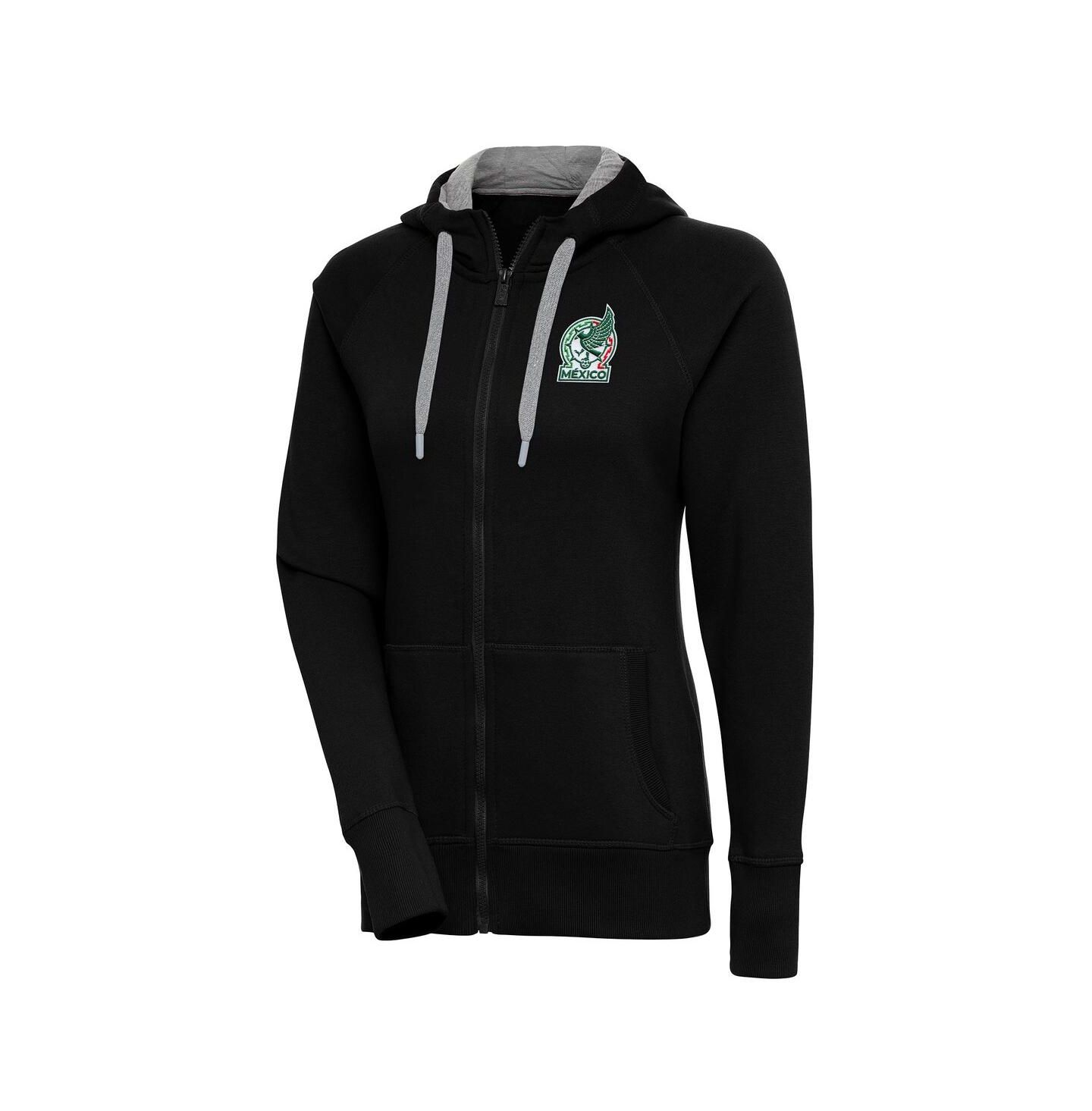 Женское худи Antigua Black Mexico National Team Takeover Full-Zip — фото 2
