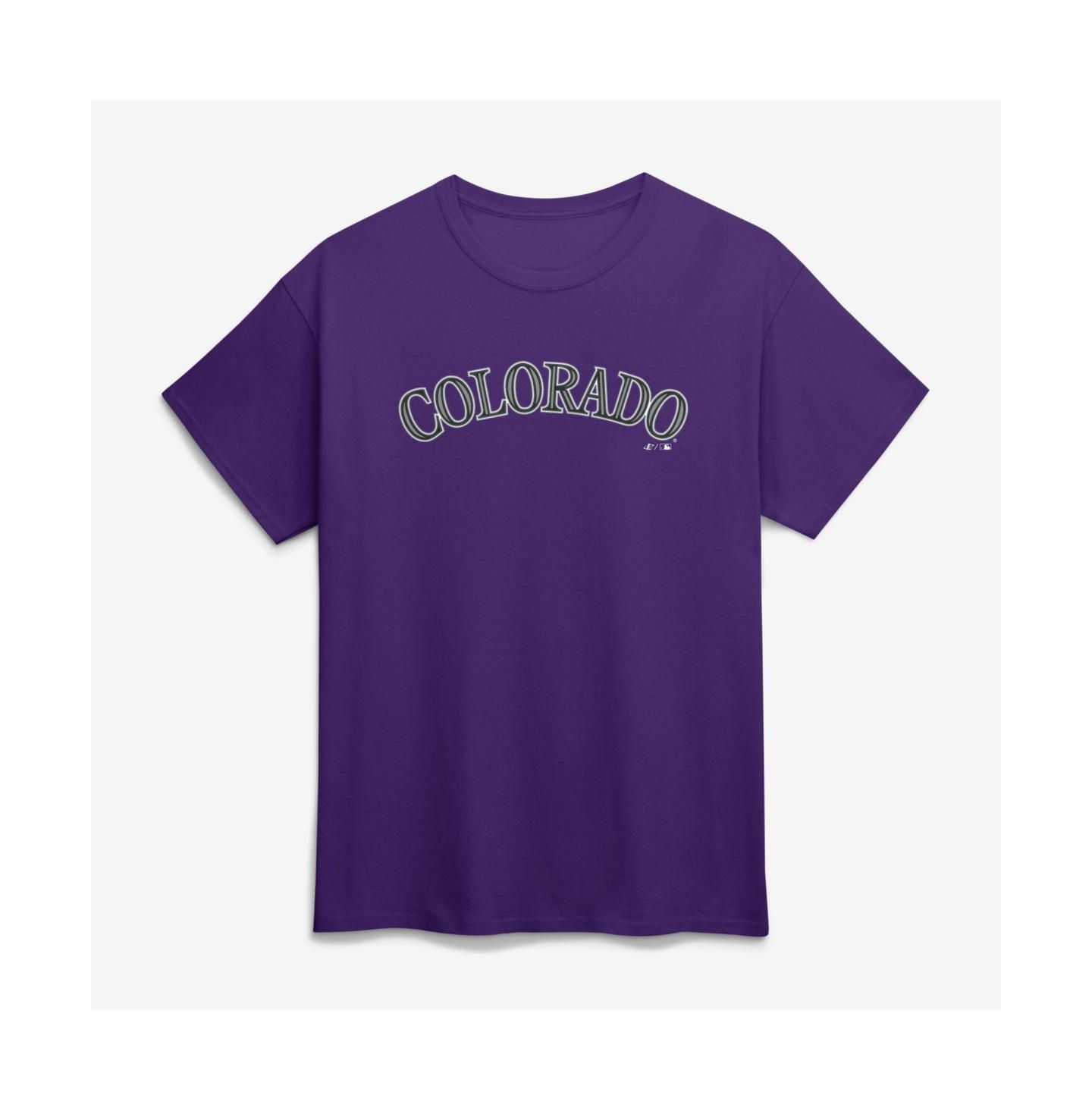 Мужская футболка Logo Athletic Purple Colorado Rockies Wordmark — фото 1