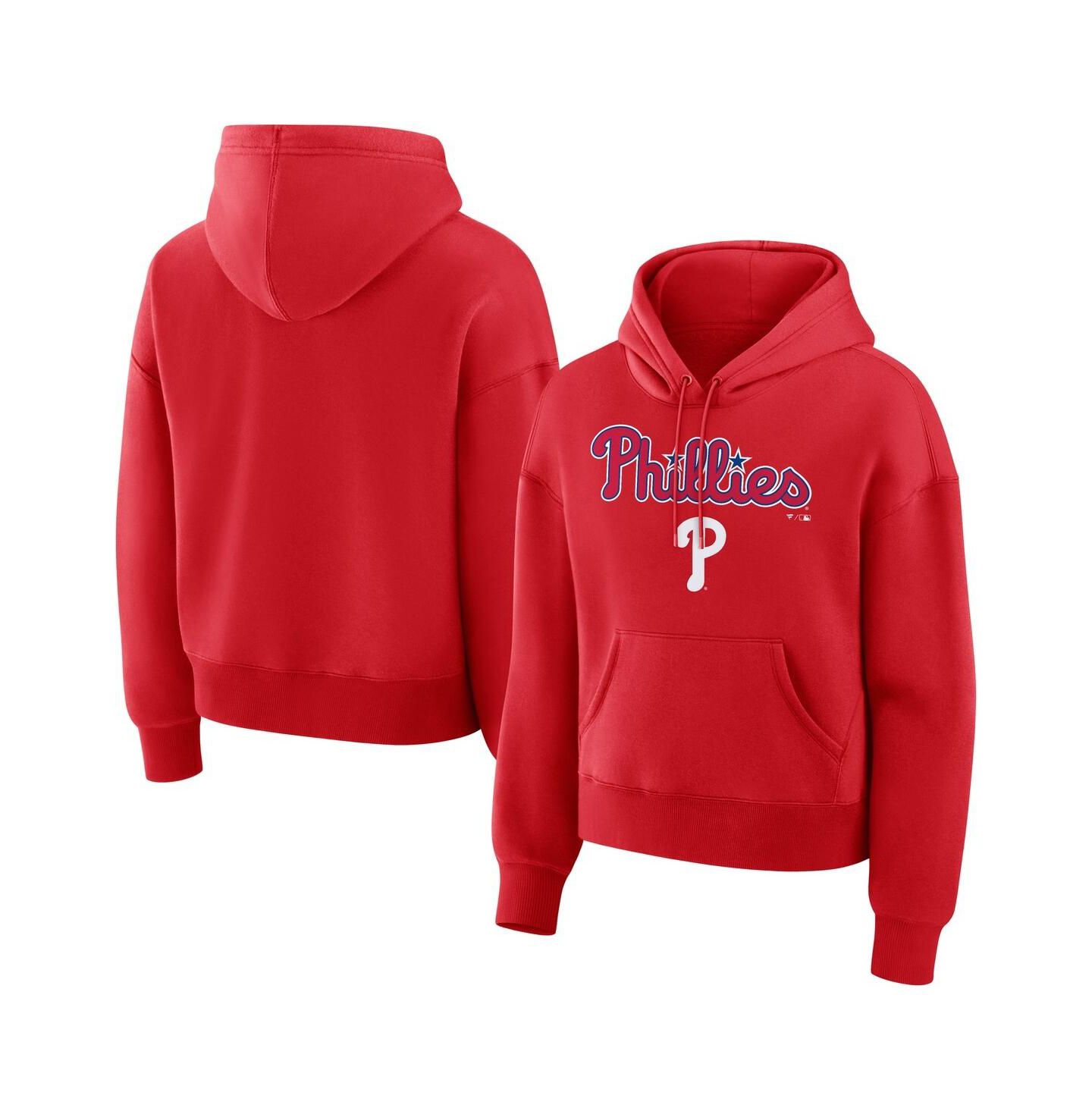 Женское худи Fanatics Red Philadelphia Phillies Lockup Legacy Fleece — фото 1