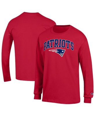 Men's Red New England Patriots Arch Over Logo Long Sleeve T-Shirt
