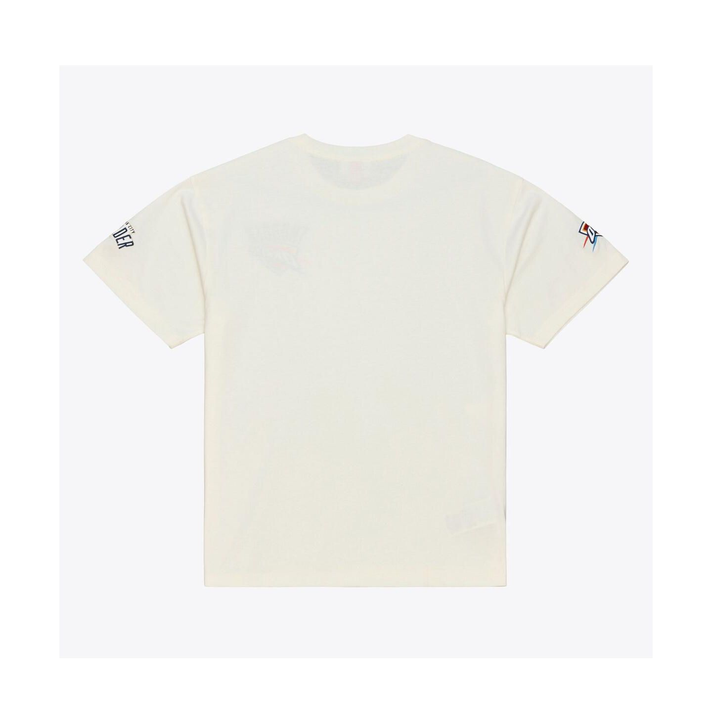 Мужская футболка Mitchell & Ness Cream Oklahoma City Thunder Hardwood Classics Chainstitch Premium — фото 2