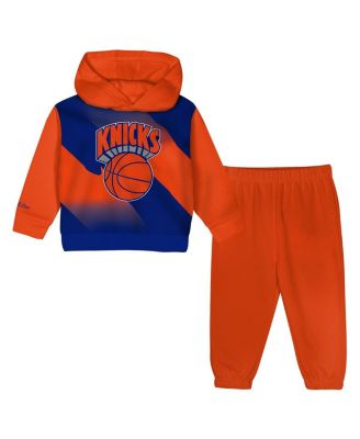 Toddler 2-Piece Royal/Orange New York Knicks Big Face Oversized Pullover Hoodie and Pants Set