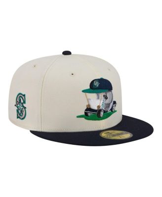 Men's Cream/Navy Seattle Mariners Bullpen Cart 59FIFTY Fitted Hat
