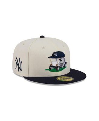 Men's Cream/Navy New York Yankees Bullpen Cart 59FIFTY Fitted Hat
