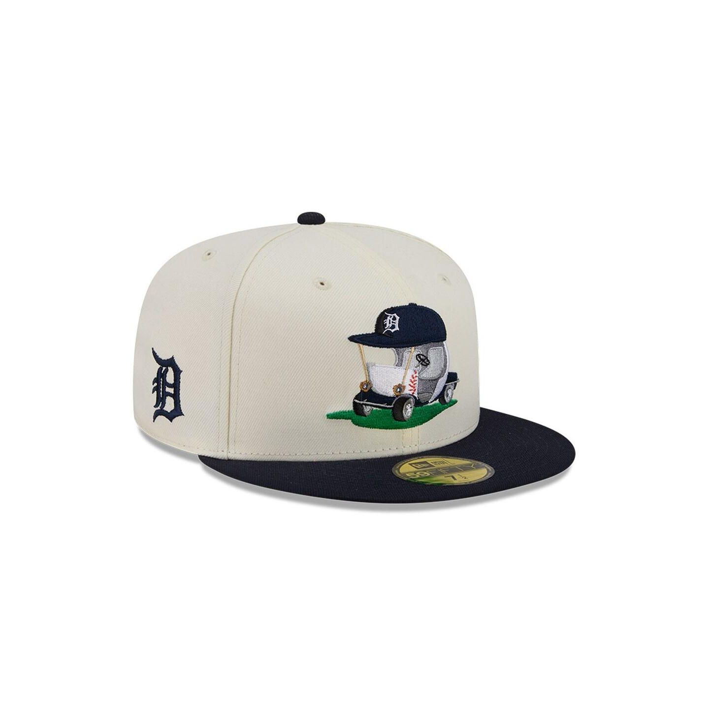 Мужская кепка New Era Cream/Navy Detroit Tigers Bullpen Cart 59FIFTY Fitted Hat — фото 1