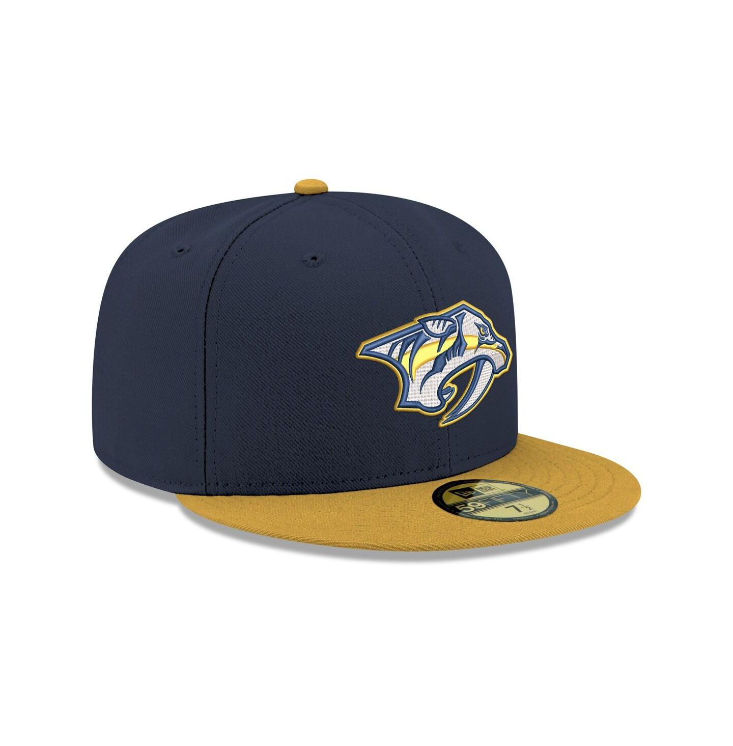 Мужская кепка New Era Navy Nashville Predators Core Logo Two-Tone 59FIFTY Fitted Hat — фото 3