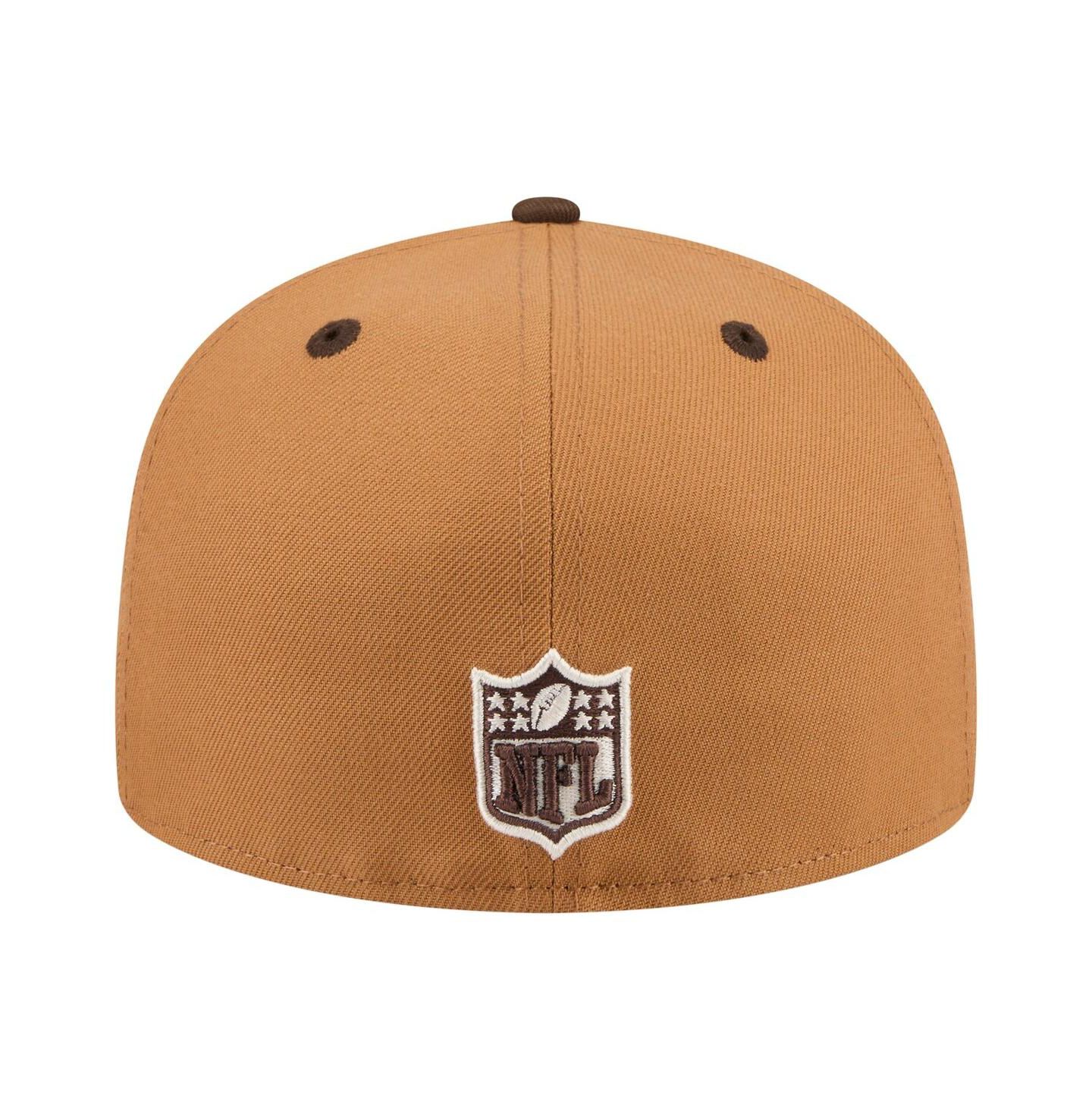Мужская кепка New Era Light Brown/Dark Brown Philadelphia Eagles Two-Tone Walnut 59FIFTY Fitted Hat — фото 4