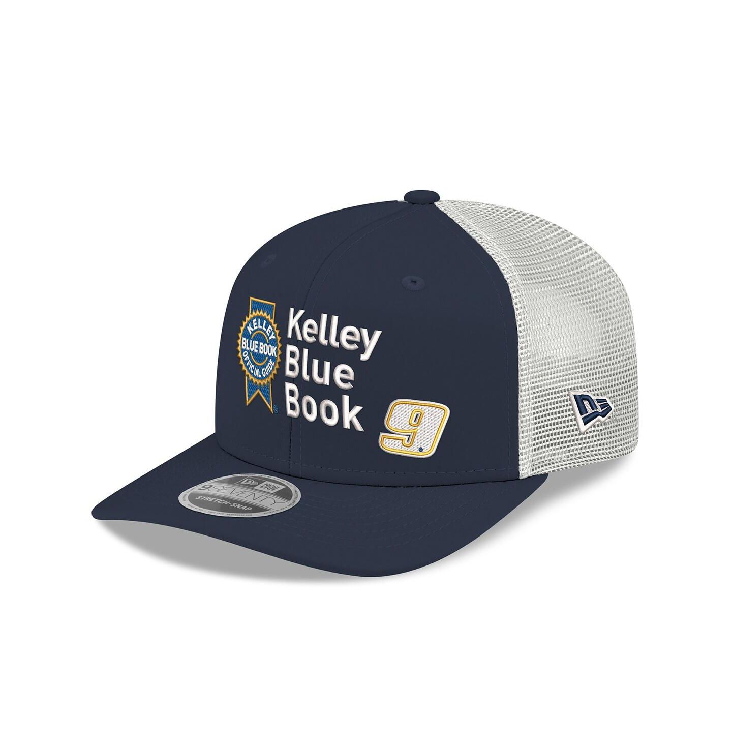 Мужская кепка New Era Navy/White Chase Elliott 2026 Kelly Blue Book 9SEVENTY Adjustable Trucker Hat — фото 3