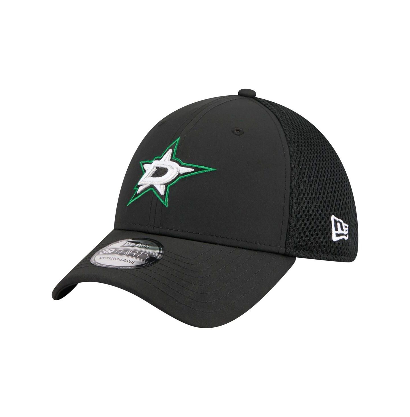 Мужская кепка New Era Black Dallas Stars Logo 39THIRTY Flex Hat — фото 1