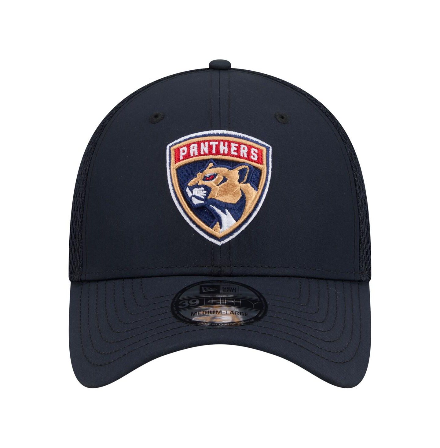 Мужская кепка New Era Navy Florida Panthers Logo 39THIRTY Flex Hat — фото 2