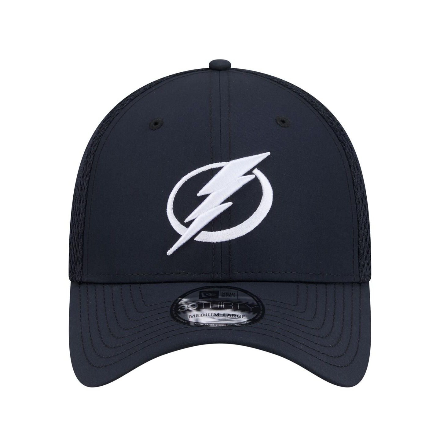 Мужская кепка New Era Navy Tampa Bay Lightning Logo 39THIRTY Flex Hat — фото 2