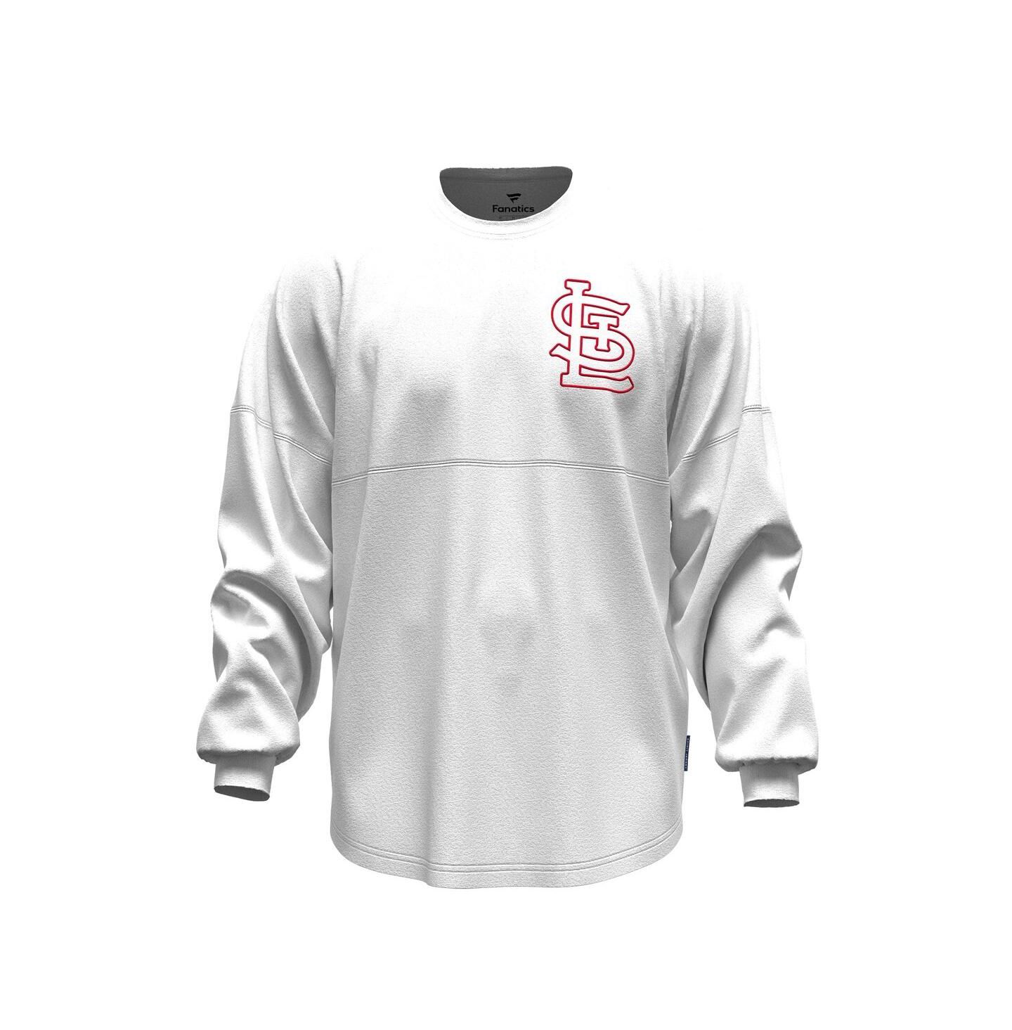 Женская футболка Fanatics White St. Louis Cardinals Baseball Stitch Spirit Jersey Long Sleeve — фото 2