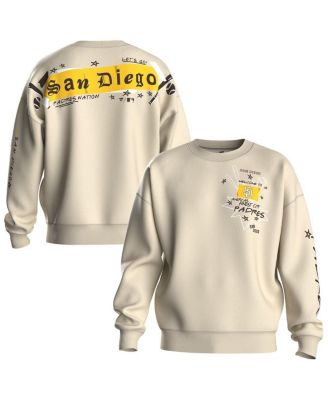 Women's Beige San Diego Padres Graffiti Fleece Sweatshirt
