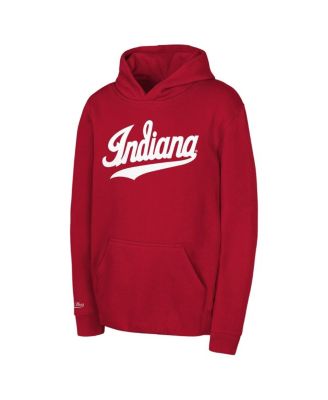 Big Boys and Girls Crimson Indiana Hoosiers Throwback Wordmark Hoodie