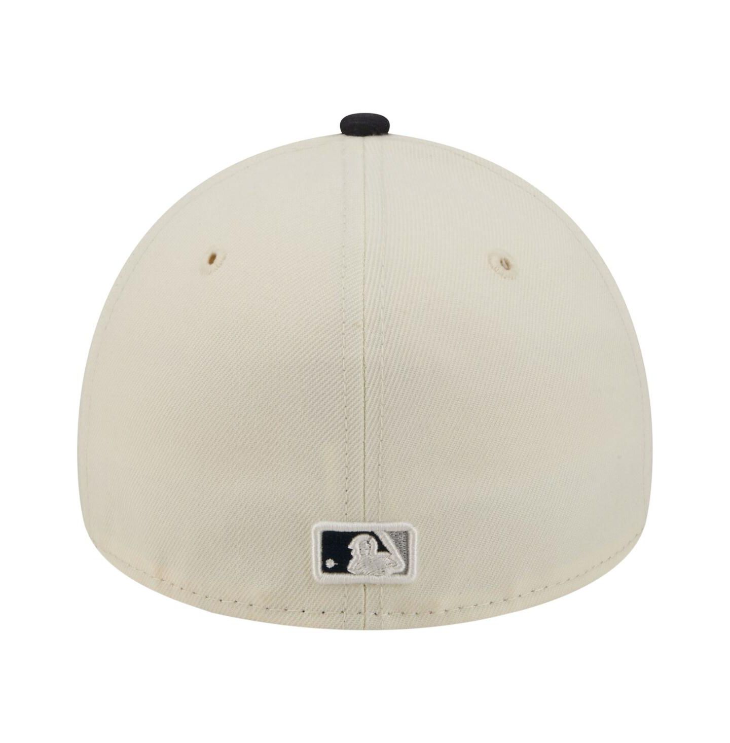 Мужская кепка New Era Cream/Navy New York Yankees Chrome A-Frame 59FORTY Adjustable Hat — фото 4