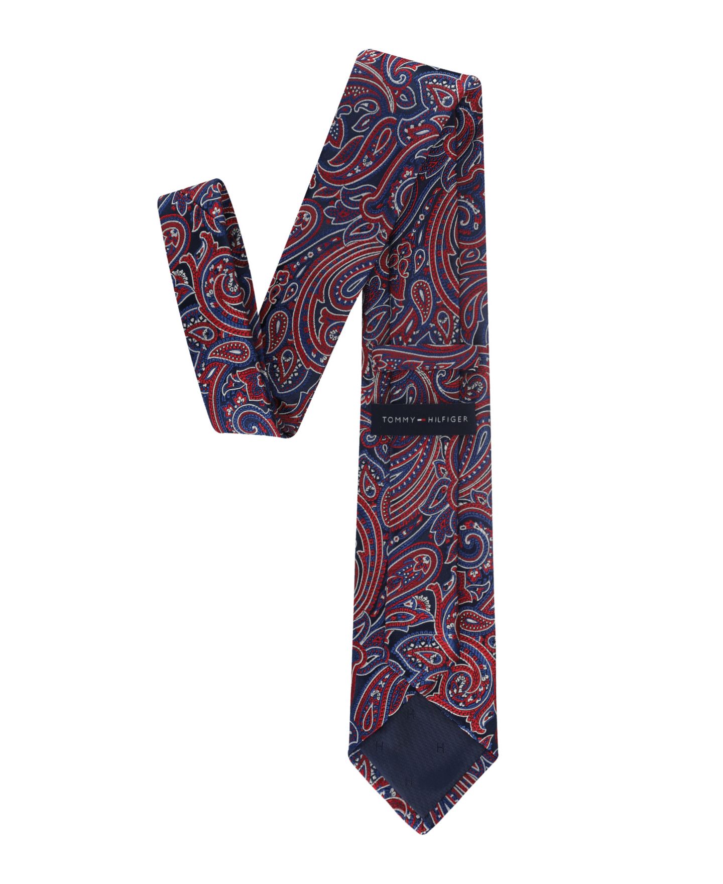 Мужской галстук Tommy Hilfiger Colonial Paisley Print Classic Tie, цвет: Тёмно-синий / Красный — фото 2