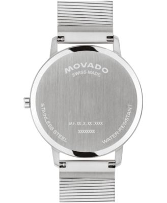 Movado Unisex Movado Face Swiss Quartz Stainless Steel Watch 41mm