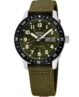 Seiko Men's 5 Sports Green Nylon Strap Watch 41mm - Macy's