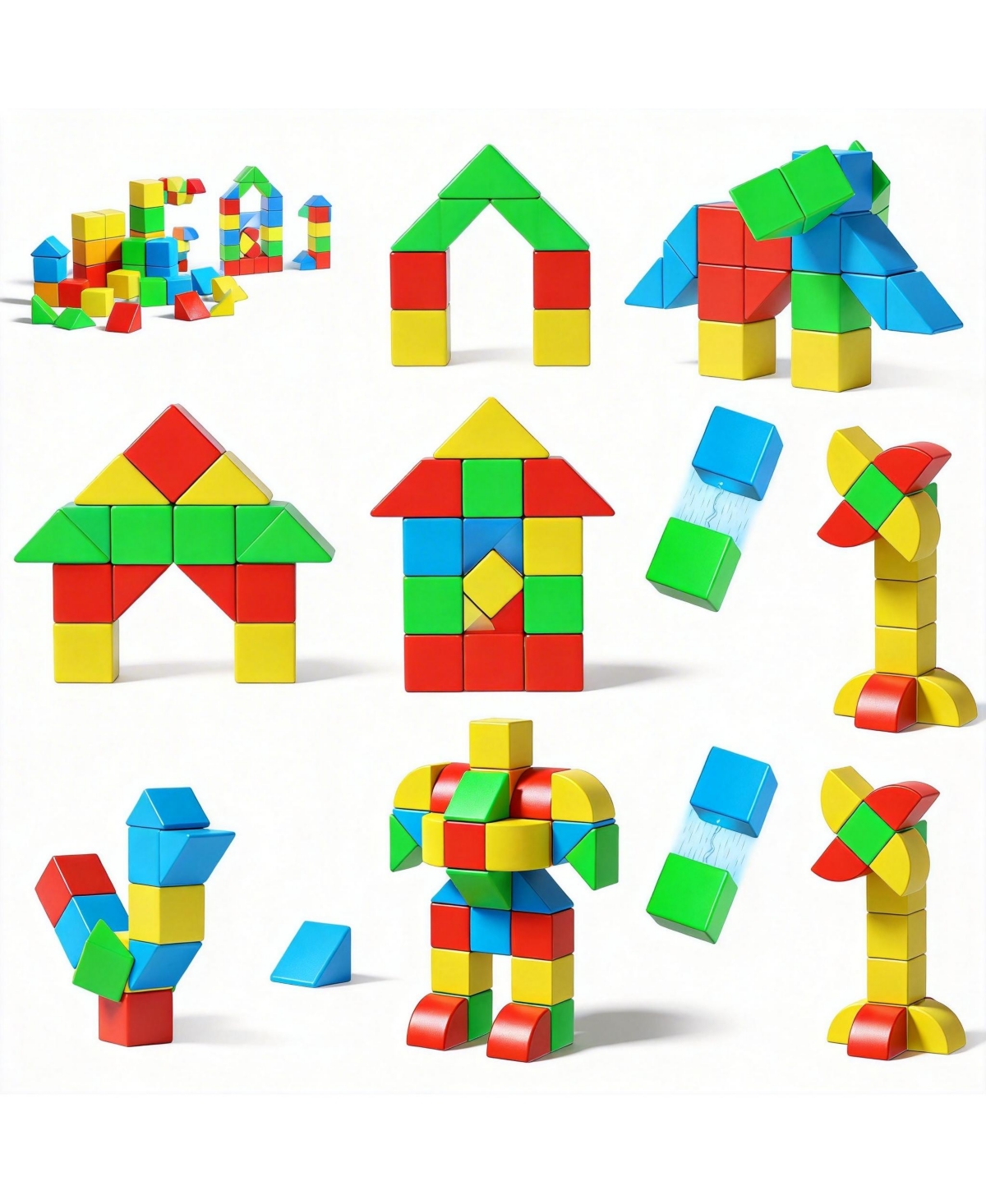 Gnuadz 1.34inches Magnetic Blocks Alphabet Number Animal Building Toys
