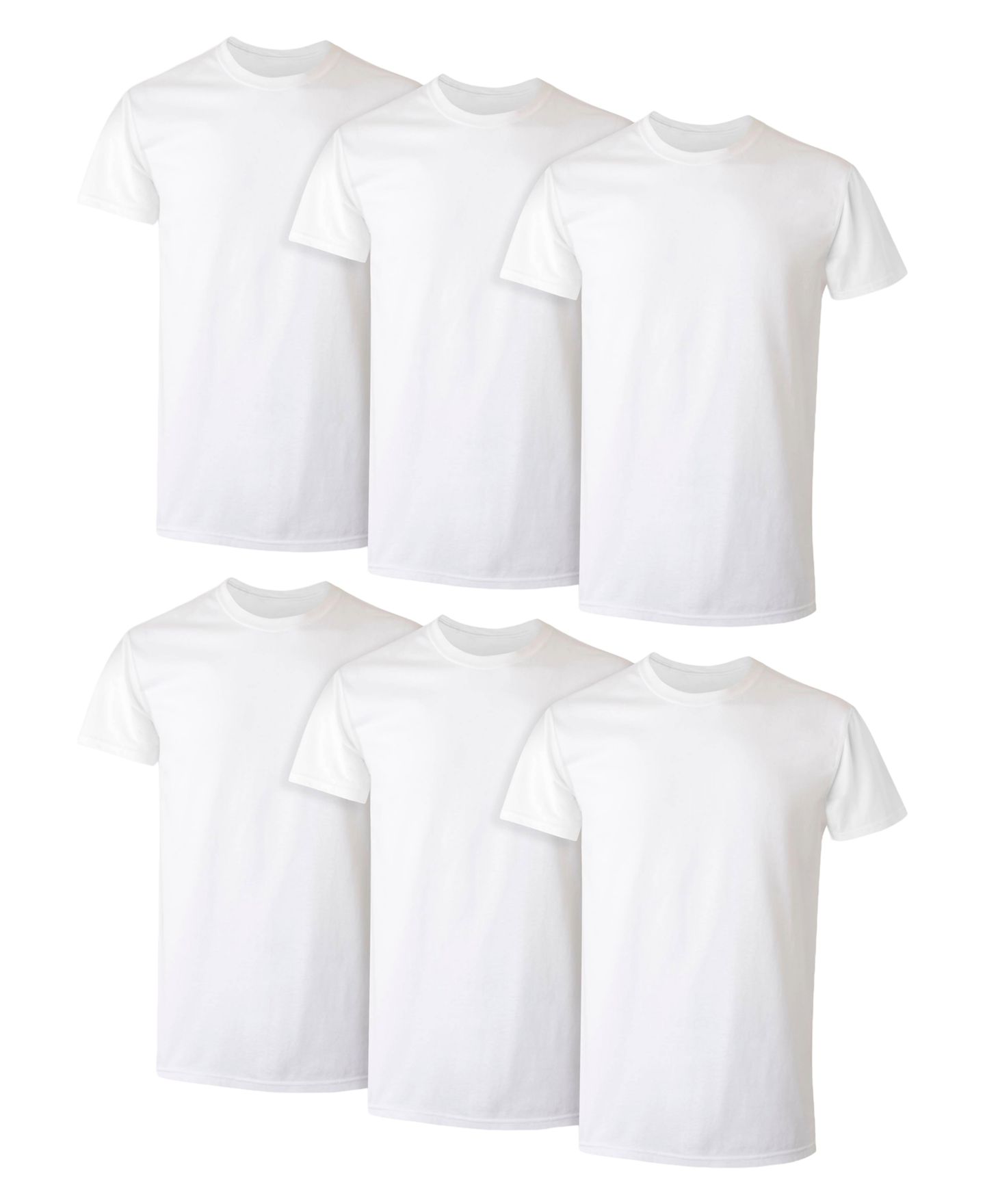 Мужские топы Hanes Ultimate Crewneck Undershirts, 6-Pack, цвет: Белый — фото 1