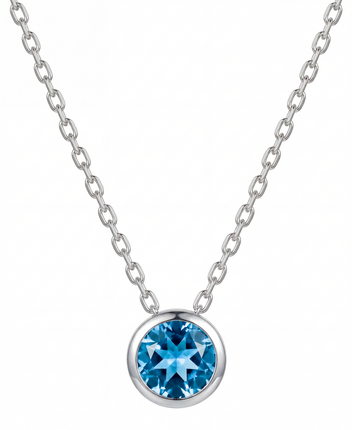 Macy's Garnet (1 ct. t.w.) Pendant Necklace Sterling Silver (Also Available Amethyst, Blue Topaz, Citrine, & Peridot)