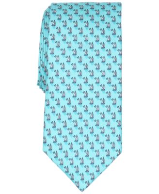 Men's Serenity Sailboat Neat Pattern Silk Tie