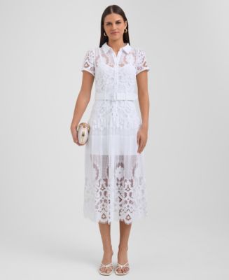 the lace column dress Semi Sheer Dress Multicolor / US 18